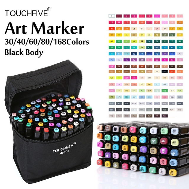 Touchfive Alcohol Based Markers 30/40/60/80/168 Color Art Markers Set Cheap  Sketch Marker